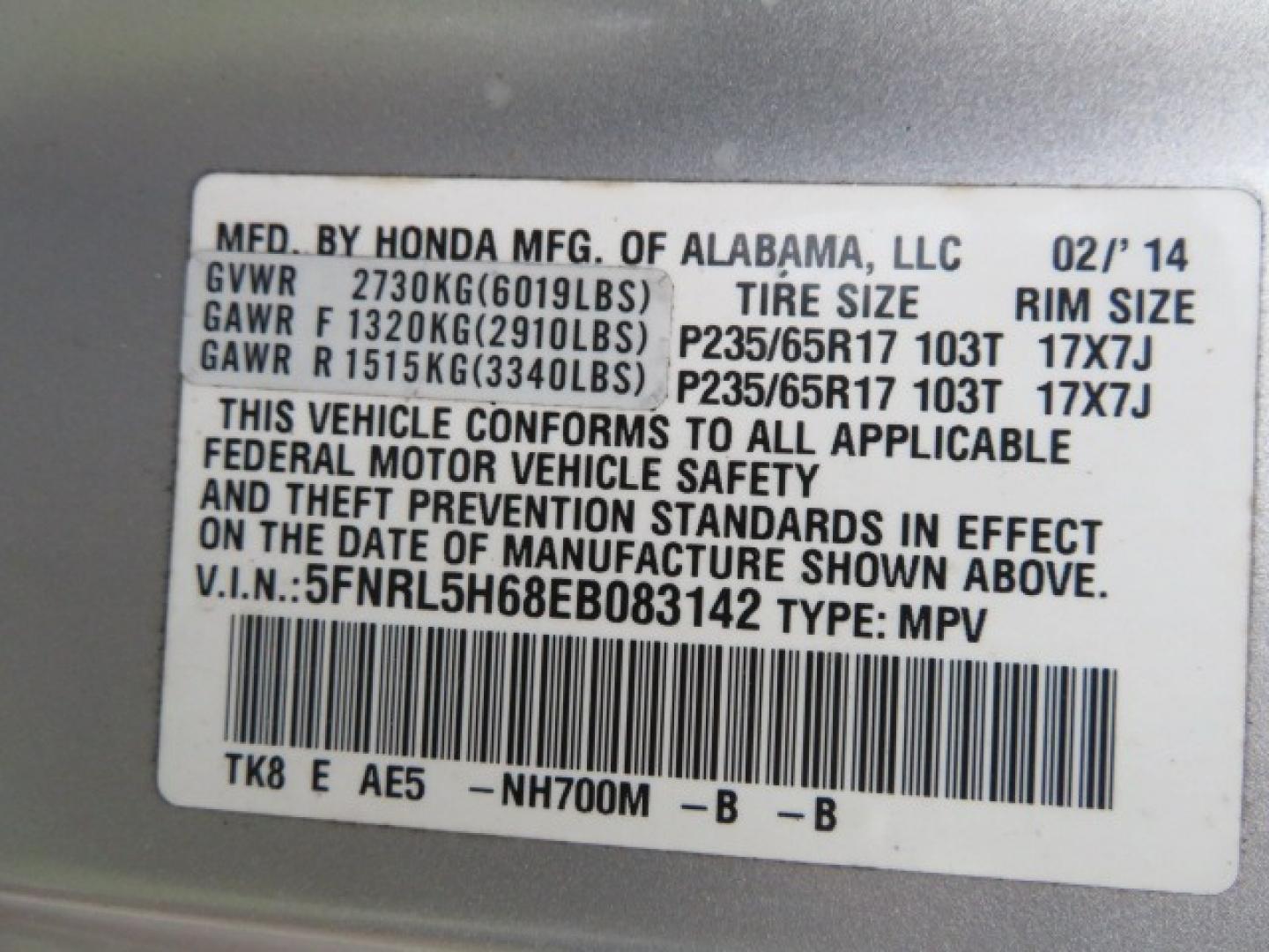 2014 Silver /GRAY Honda Odyssey EX-L (5FNRL5H68EB) with an 3.5L V6 SOHC 24V engine, 6-Speed Automatic transmission, located at 4301 Oak Circle #19, Boca Raton, FL, 33431, (954) 561-2499, 26.388861, -80.084038 - You are looking at Gorgeous Low Mileage 2014 Honda Odyssey EX-L Braunability Freedom Van Handicap Van Wheelchair Van Conversion Van with 25K Original Miles, Power Side Entry Ramp with Kneeling Van Function, Passenger Side Quick Lock System (same as ez lock), Quick Release Front Seats, Tie Down Syste - Photo#52